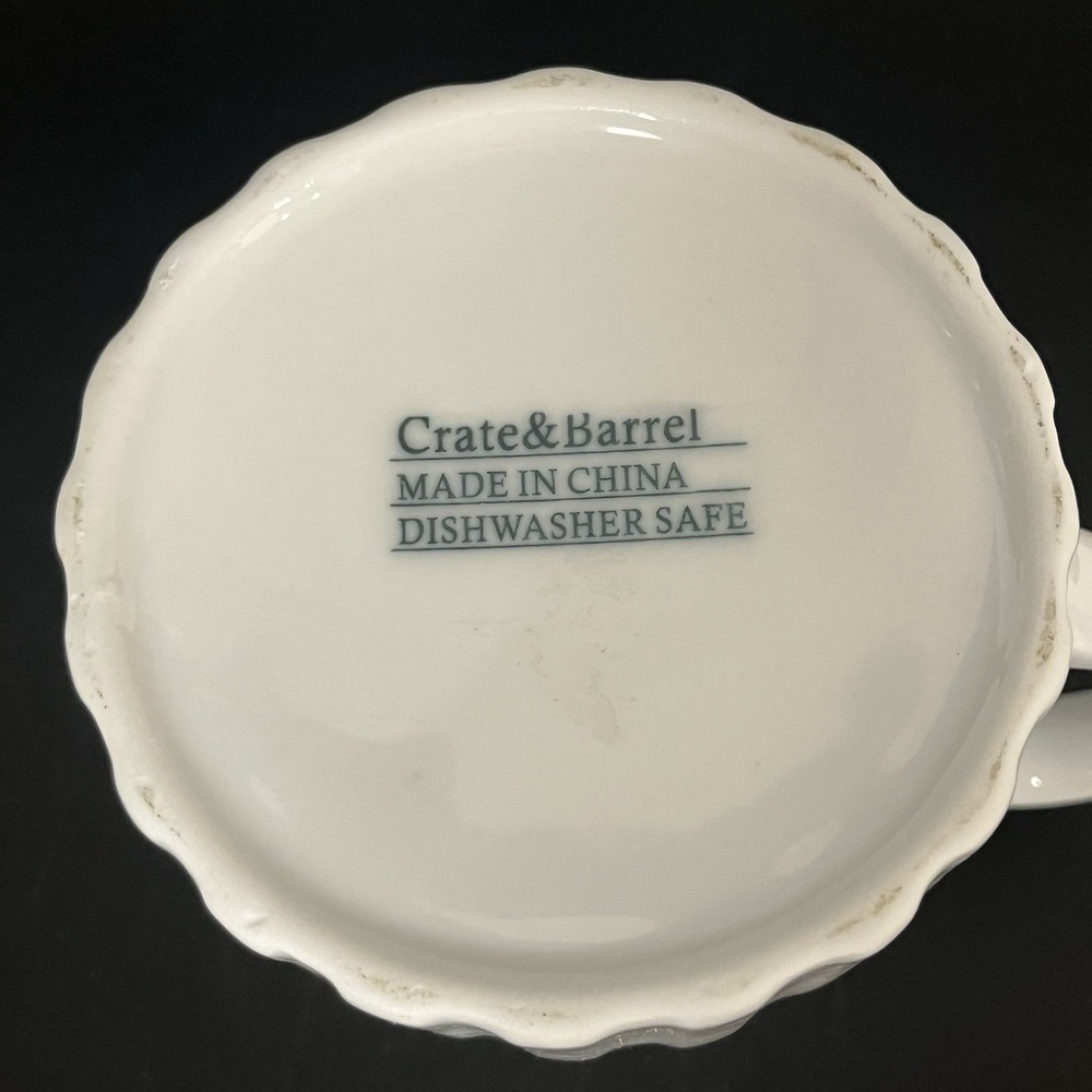 Crate & Barrel White Ribbed Design 3.75" Pitcher‎ Creamer Mini - Picture 5 of 5
